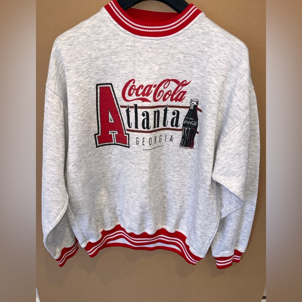Coca Cola Sweatshirt Size XL Gray Speckle 1994 VTG Atlanta Georgia Mint Rare